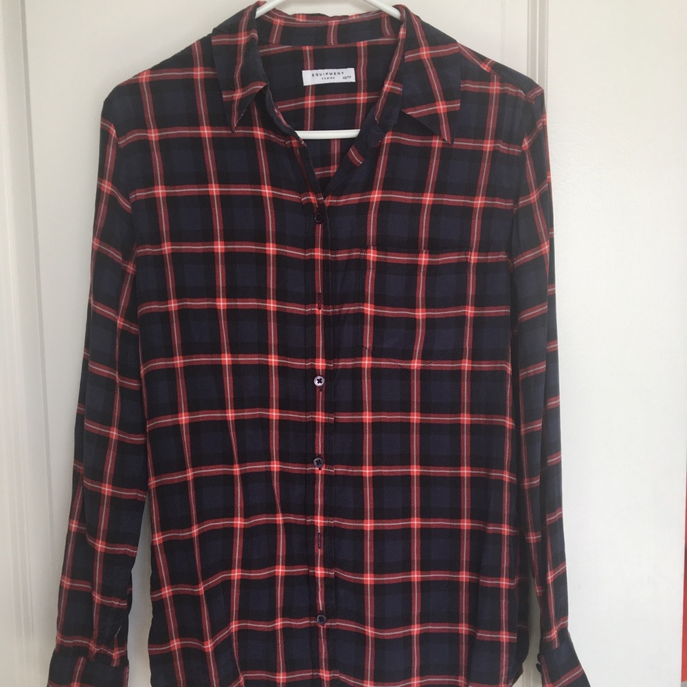 Equipment Signature Silk Plaid Shirt size xs